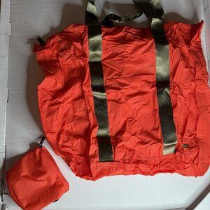 NWT Away Packable Carryall Travel Nylon Tote Bag Orange-Red